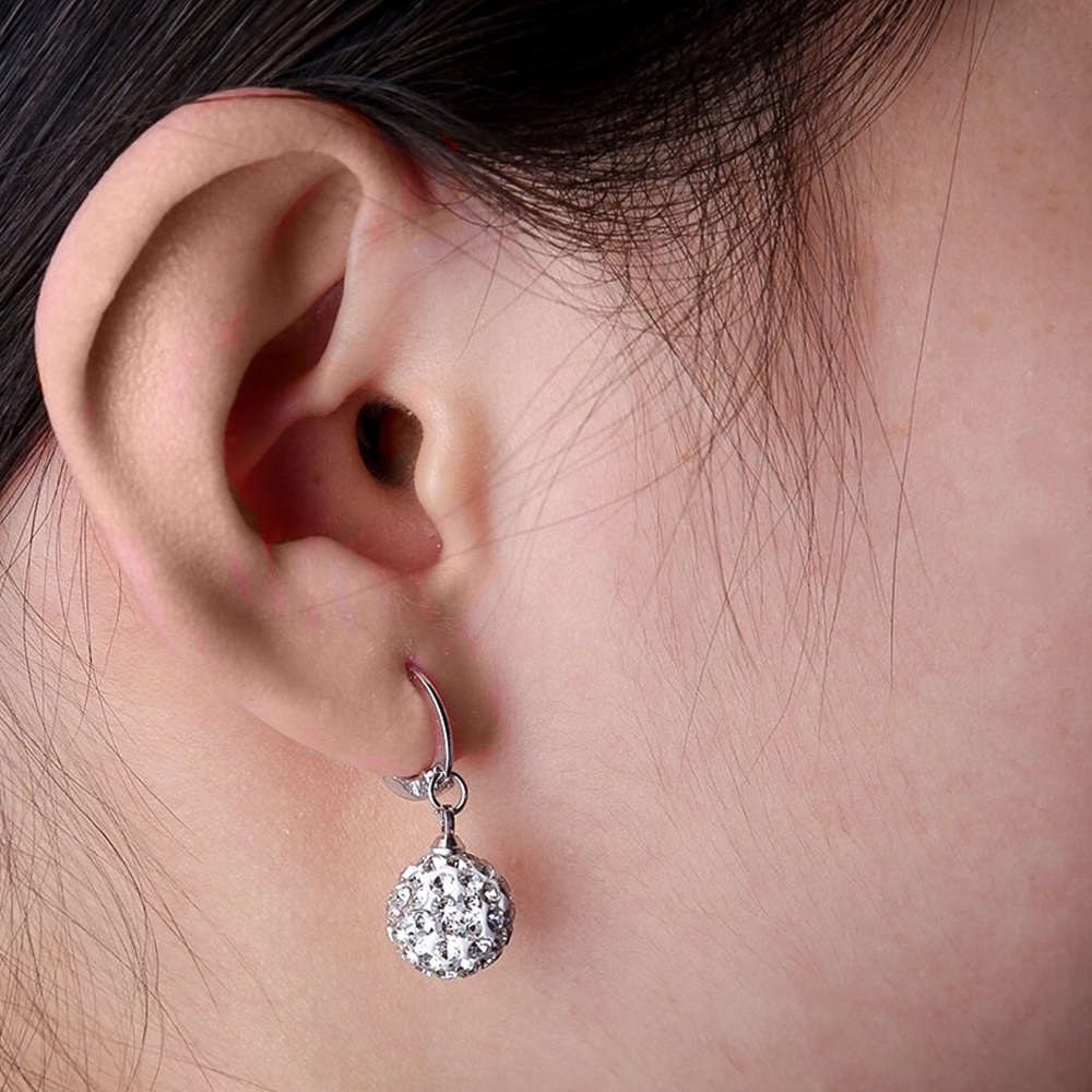 925 Stamped Silver Shambala Huggie Hoop Earrings - Picture 7 of 8